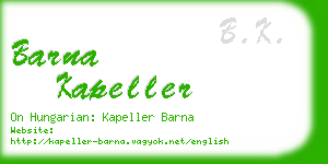 barna kapeller business card